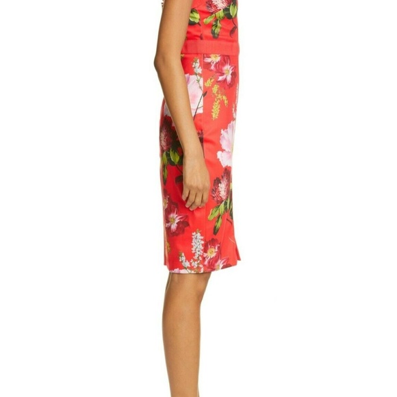 NWT TED BAKER Red Floral Print AMYLIA BODYCON - Picture 3 of 6